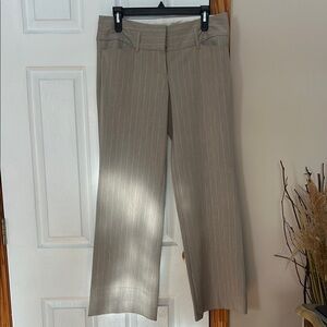 Express Taupe Pinstripe Wide Leg Pants